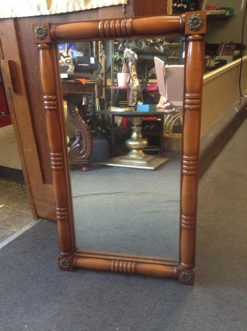 Early Wood Framed Mirror 14"x25" (1 of 1)