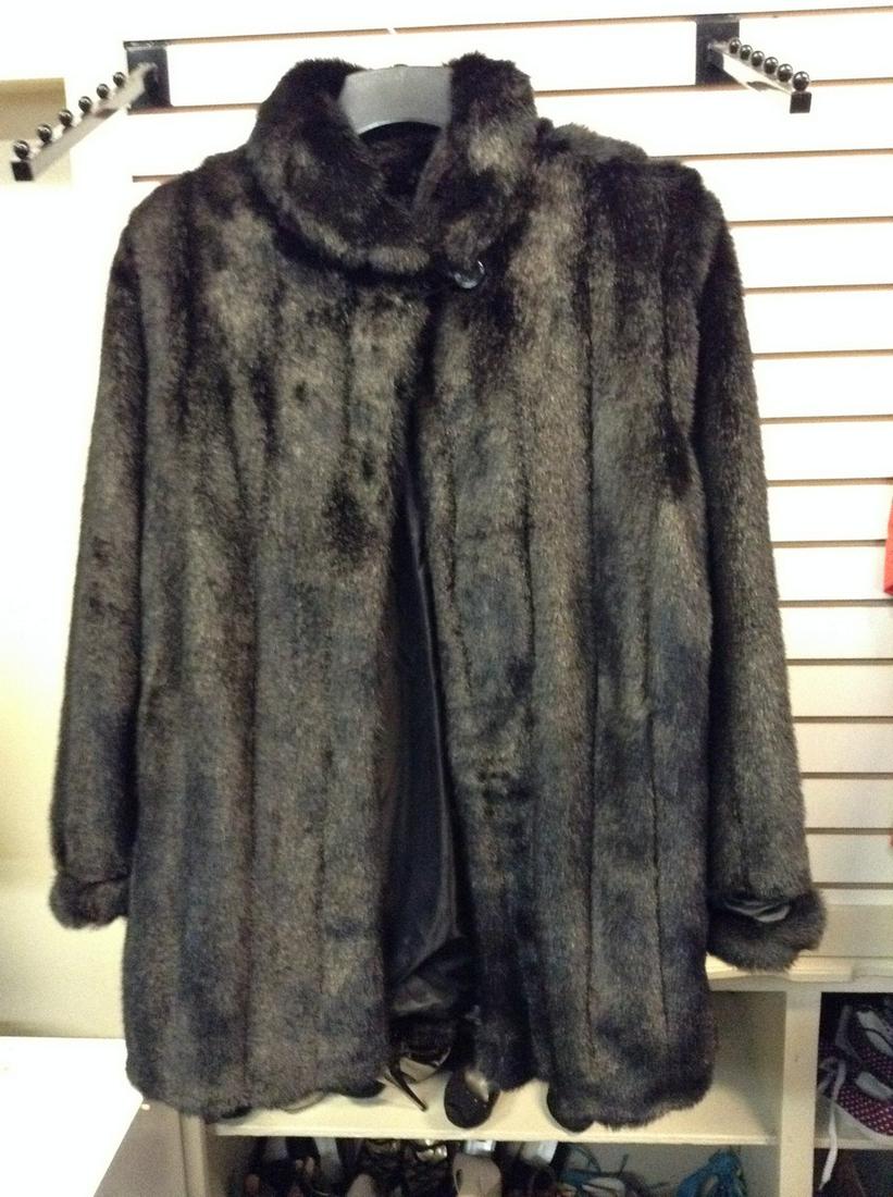 Dennis Basso Faux Mink Coat Size L: Dennis Basso Faux Mink Coat Size L