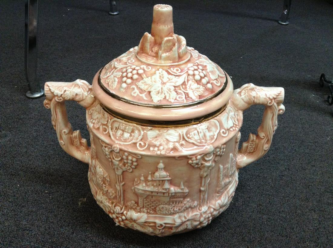 Vintage Large Double Handled Lidded Jar 12"x12" (1 of 1)