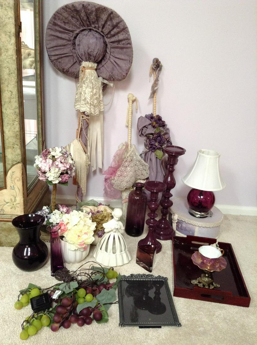 Large lot of Decorative items - purple glass and more (1 of 1)