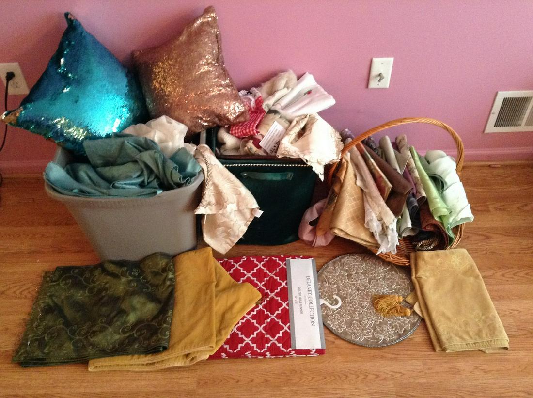 Huge lot of Linens - Table Runners, Curtains, Pillows: Huge lot of Linens - Table Runners, Curtains, Pillows and more