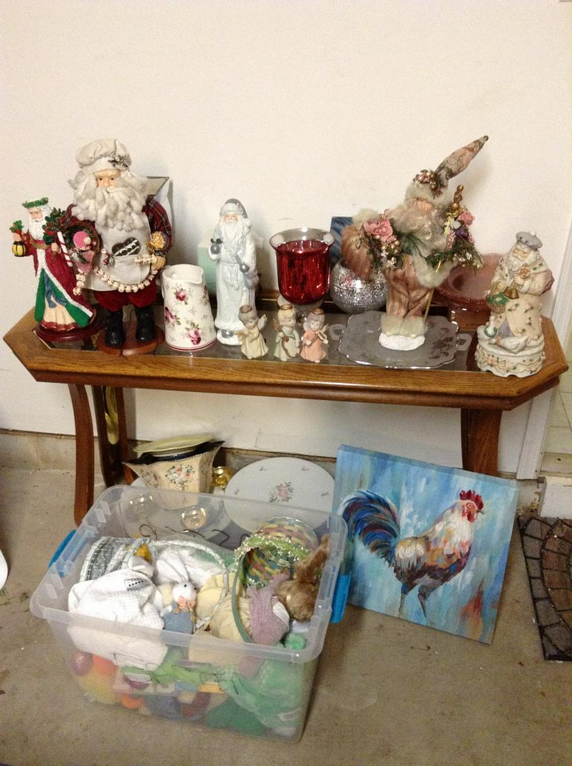 Contents and Wood and Glass Sofa Table 46"x27"x17": Contents and Wood and Glass Sofa Table 46"x27"x17"