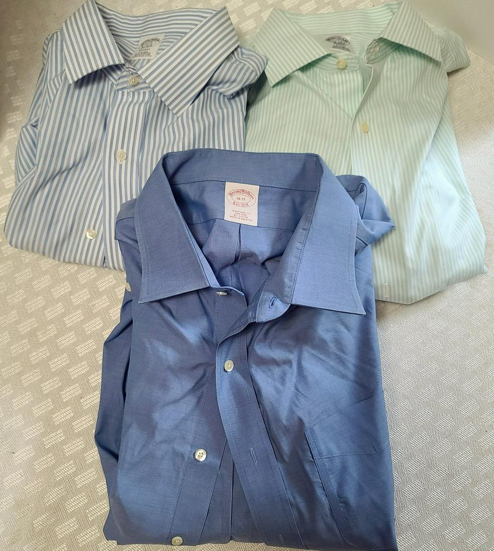 3 Brooks Bros Men's Dress Shirts long sleeve NWOT 18-34 (1 of 1)