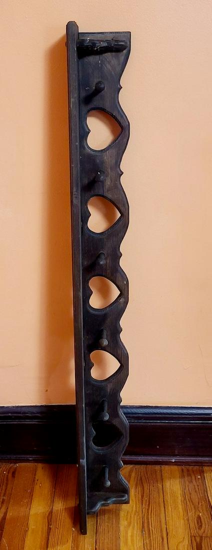 vtg country Wood coat rack shelf 49x5: vtg country Wood coat rack shelf 49x5