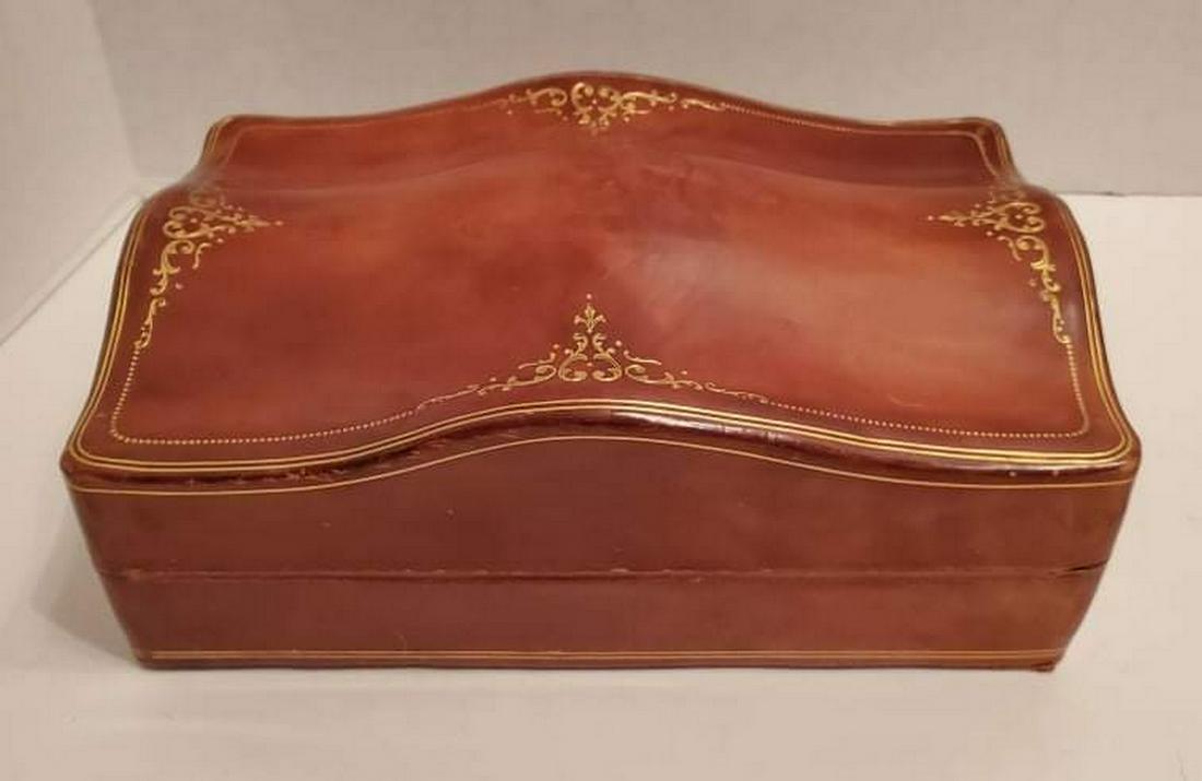 1960s Leather Jewelry Box 10x7x4": 1960s Leather Jewelry Box 10x7x4"