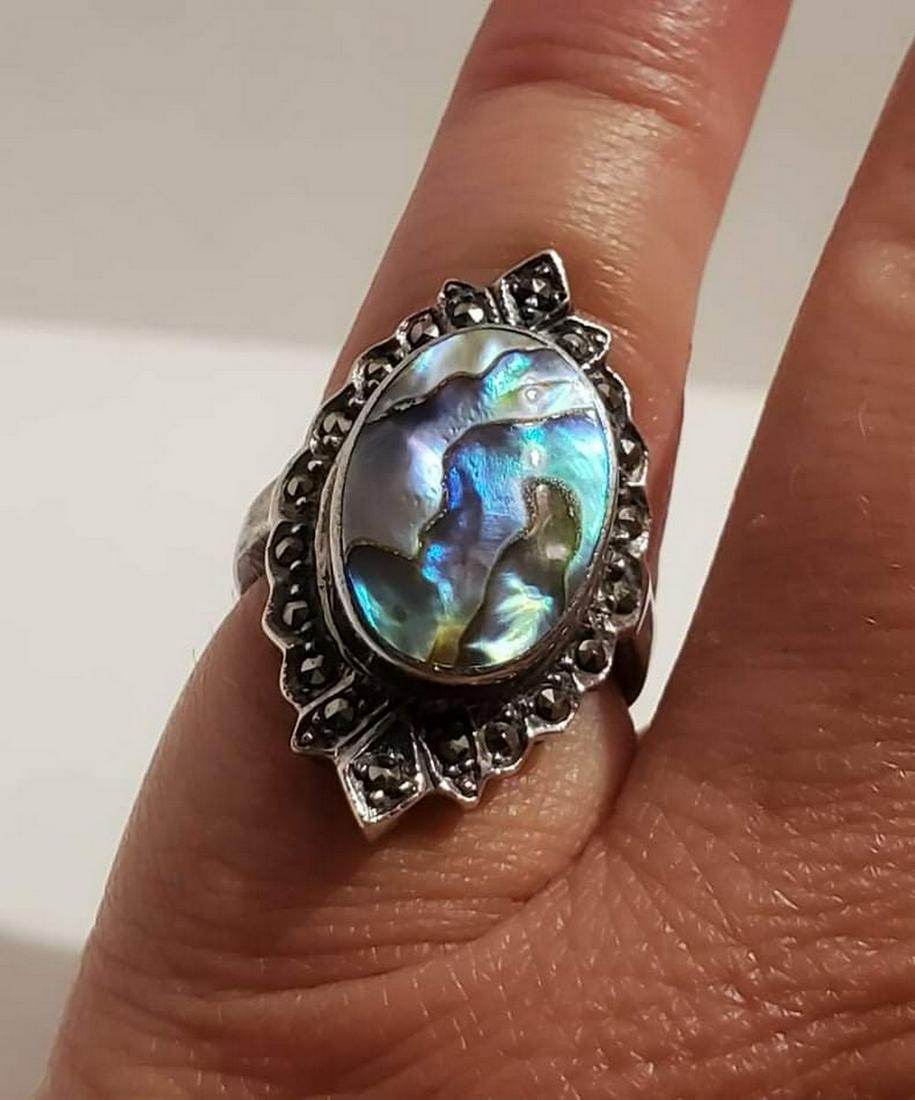 Sterling Silver Abalone ring sz 5.5: Sterling Silver Abalone ring sz 5.5