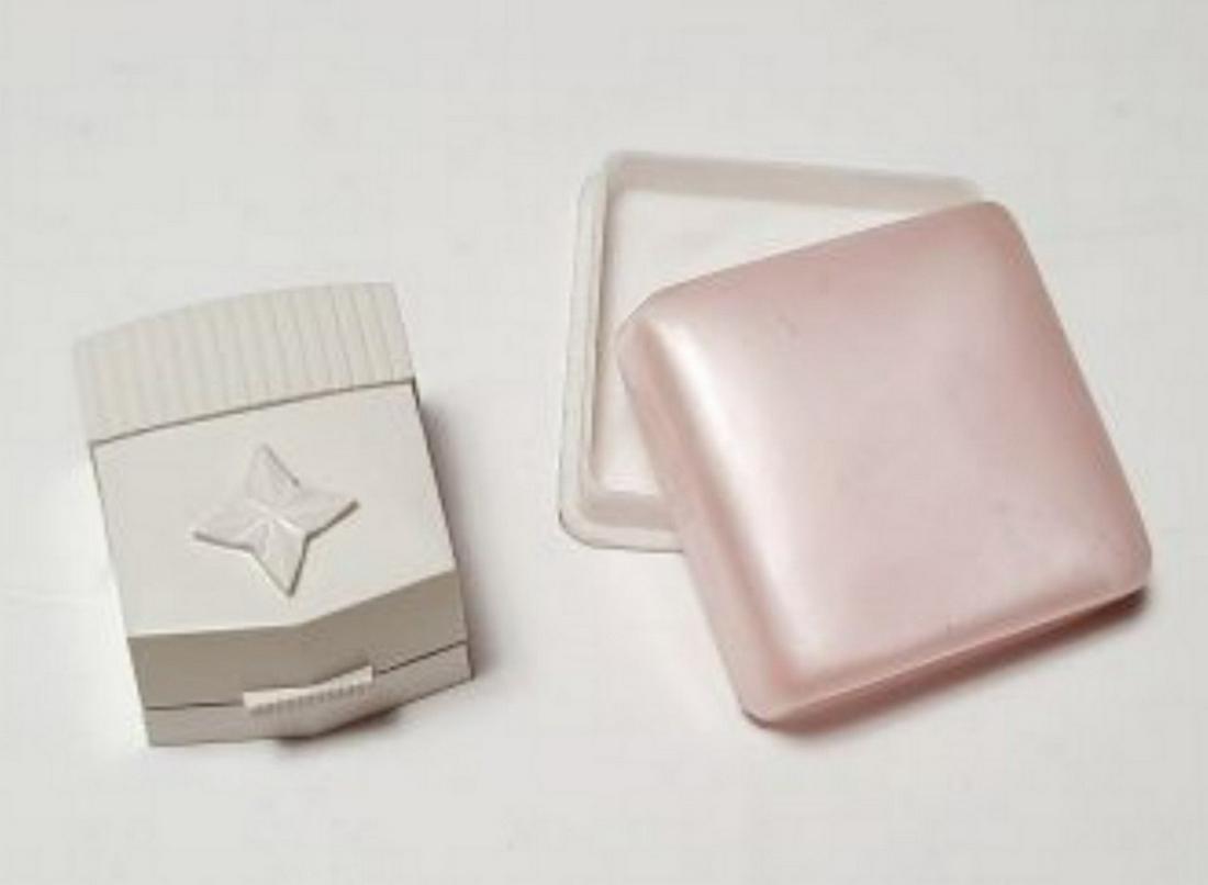 Vintage Lucite Box & Starburst Ring Box: Vintage Lucite Box & Starburst Ring Box