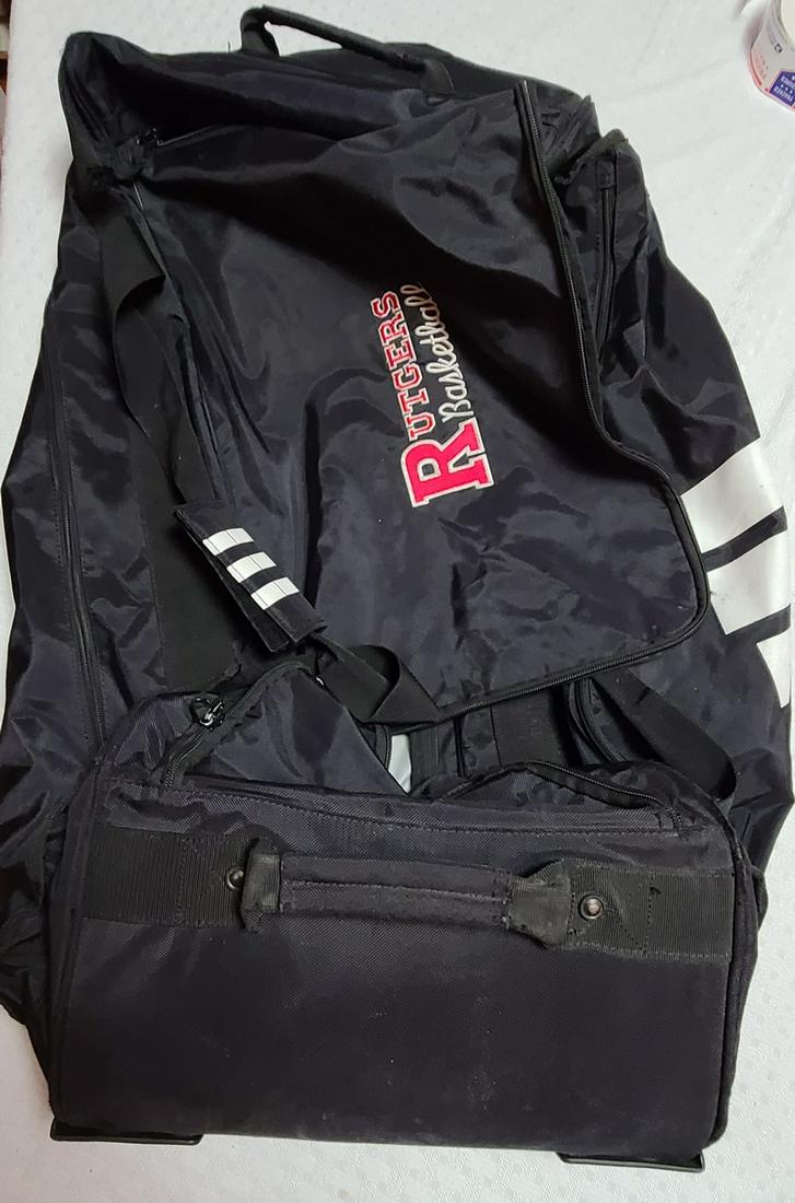 Large Rutgers Basketball Adidas Rolling Duffel Bag (1 of 1)