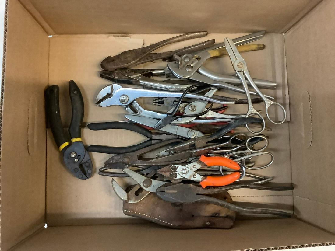 Large lot of pliers scissors and more: Large lot of pliers scissors and more