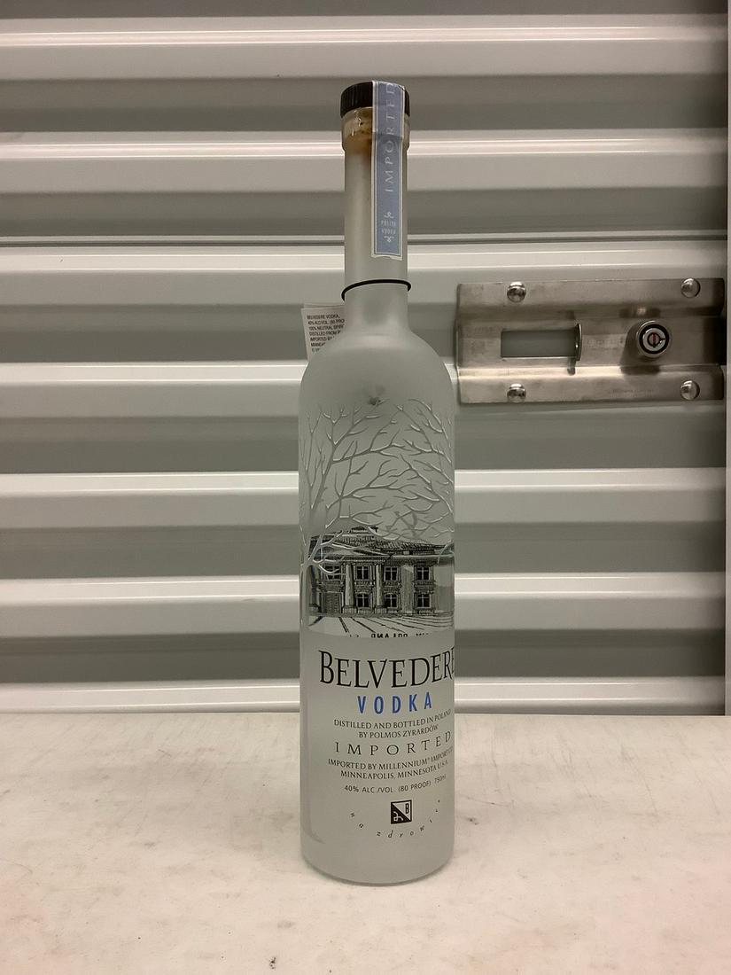 Belvedere Vodka 750 mL bottle: Any contents in bottle is Free; You are bidding on the bottle & unbroken tax stamp