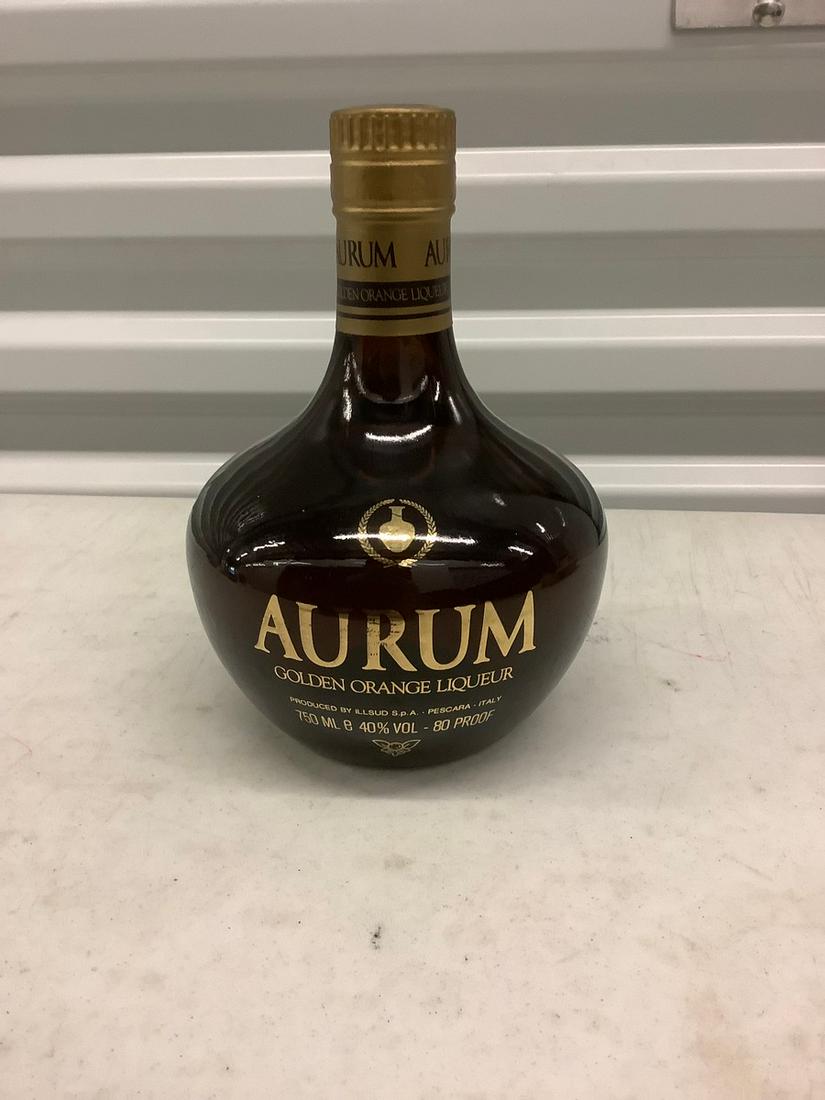 Aurum Golden Orange Liqueur 750mL bottle: Any contents in bottle is Free; You are bidding on the bottle & unbroken tax stamp