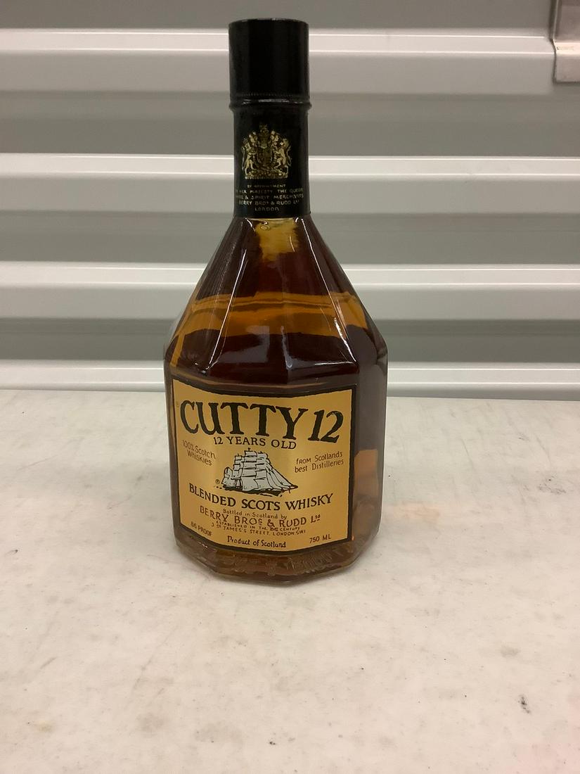 Cutty 12 Blended Scots Whiskey 750mL bottle: Any contents in bottle is Free; You are bidding on the bottle & unbroken tax stamp