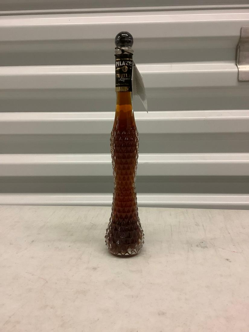 Pilvas Tentura Liqueur bottle: Any contents in bottle is Free; You are bidding on the bottle & unbroken tax stamp