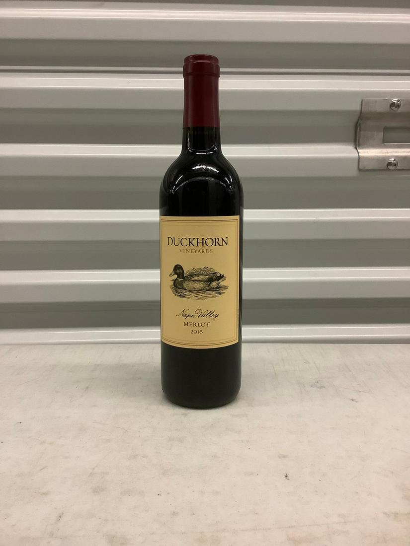 Duckhorn Vineyards Napa Valley Merlot 2015 750mL bottle: Any contents in bottle is Free; You are bidding on the bottle & unbroken tax stamp