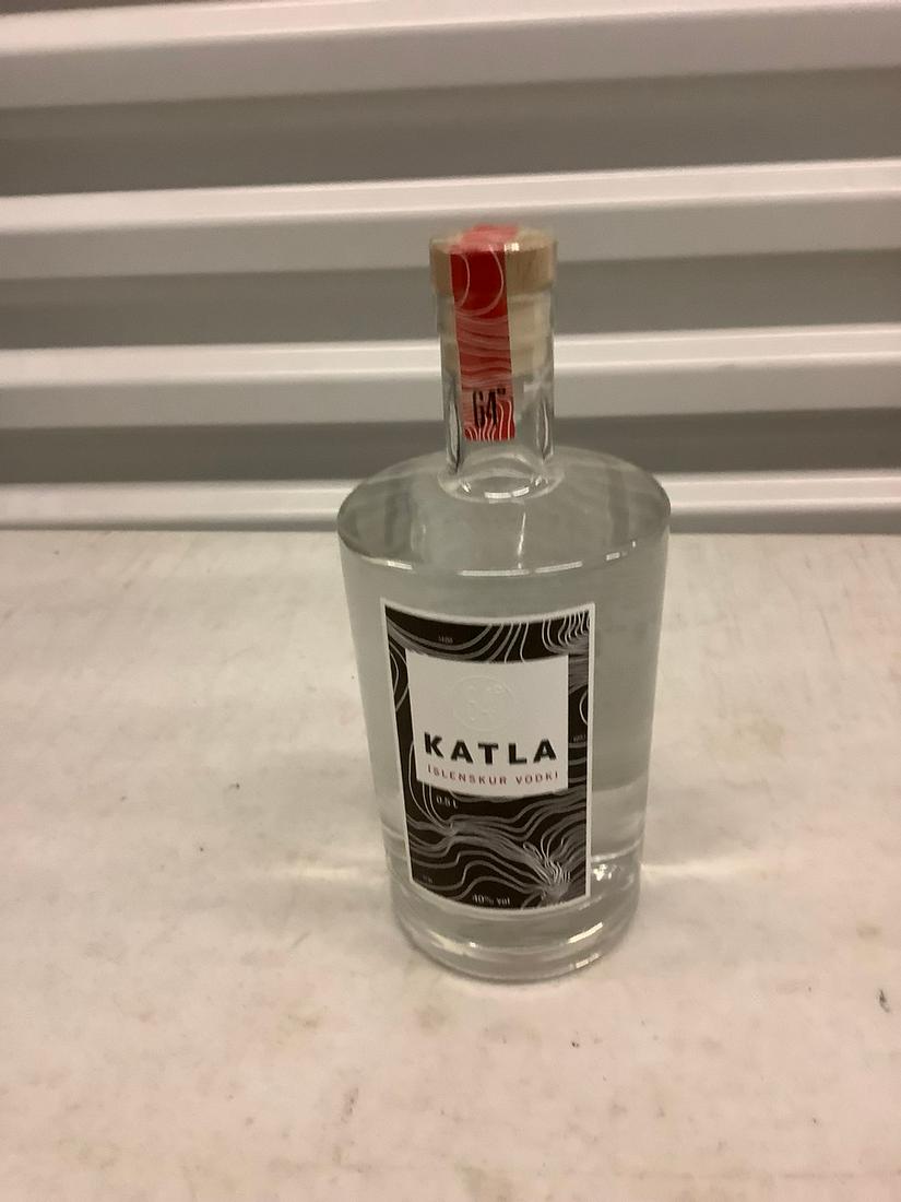Katla Icelandic Vodka .5L bottle: Any contents in bottle is Free; You are bidding on the bottle & unbroken tax stamp
