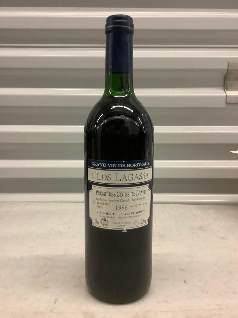 Clos Lagassa 750mL bottle: Any contents in bottle is Free; You are bidding on the bottle & unbroken tax stamp
