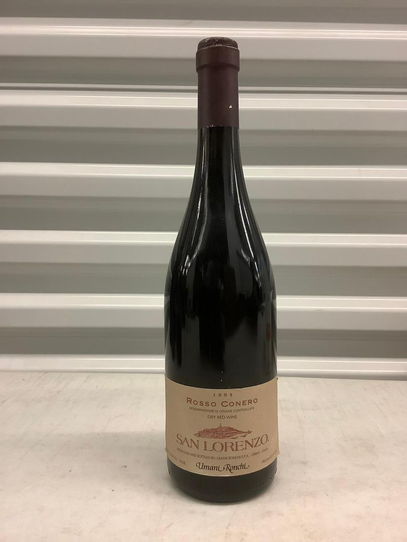 Rosso Conero San Lorenzo 750mL bottle: Any contents in bottle is Free; You are bidding on the bottle & unbroken tax stamp