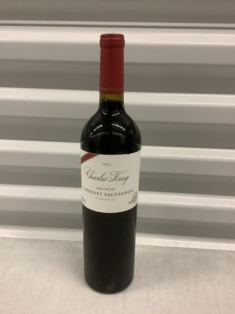 Charles Krug Cabernet Sauvignon 750 ML Bottle: Any contents in bottle is Free; You are bidding on the bottle & unbroken tax stamp