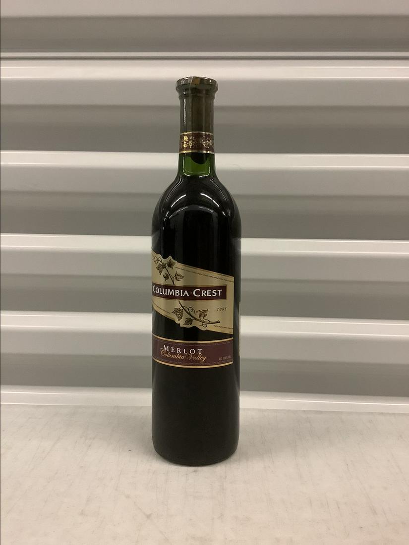 1995 Columbia Crest Merlot 750 ML Bottle: Any contents in bottle is Free; You are bidding on the bottle & unbroken tax stamp