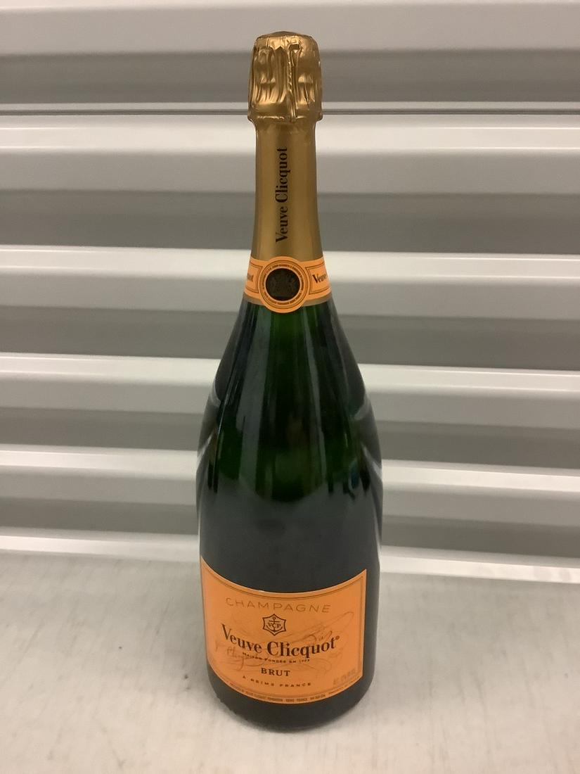 Veuve Clicquot Brut 1.5 Liter Bottle: Any contents in bottle is Free; You are bidding on the bottle & unbroken tax stamp