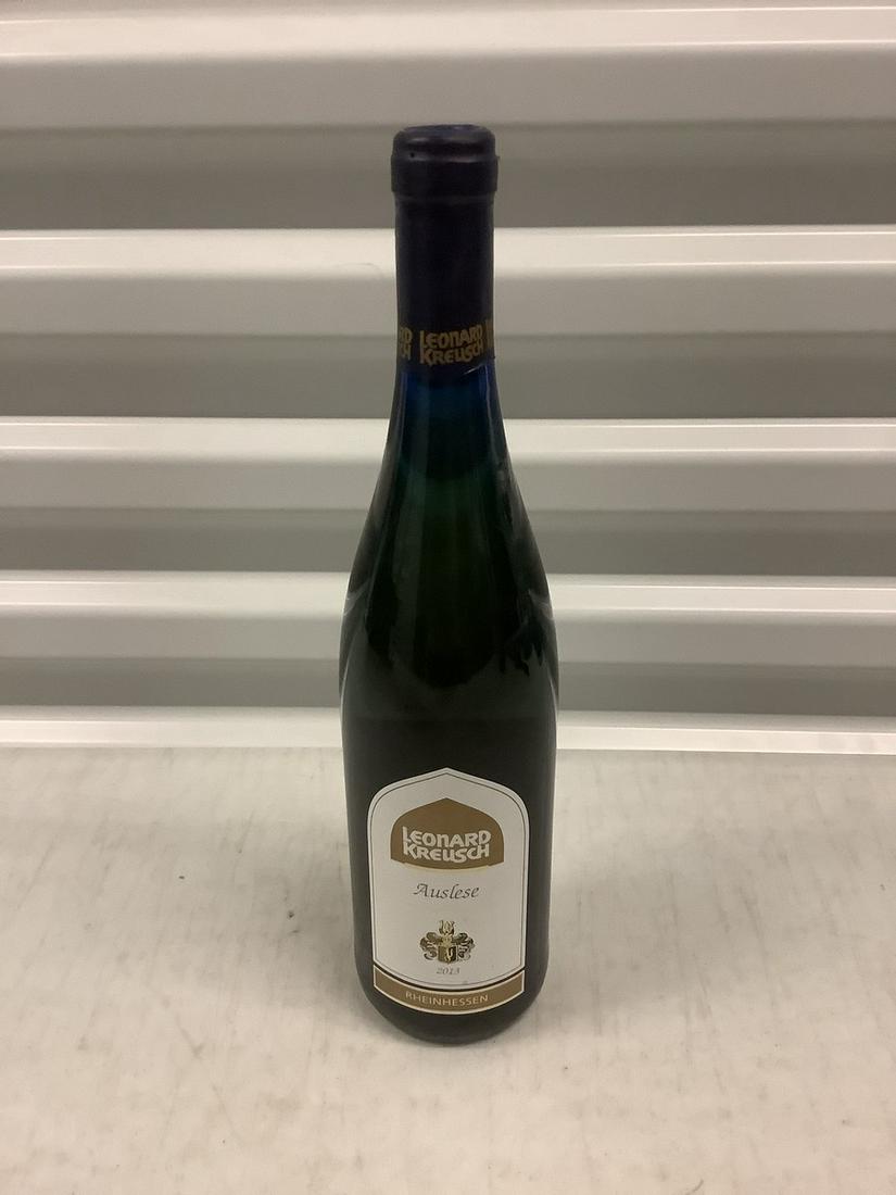 2013 Leonard Kreusch Auslese Full Bottle: Any contents in bottle is Free; You are bidding on the bottle & unbroken tax stamp