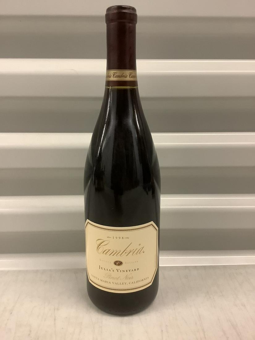 1998 Cambrin Julia's Vineyard 750 ML Bottle: Any contents in bottle is Free; You are bidding on the bottle & unbroken tax stamp