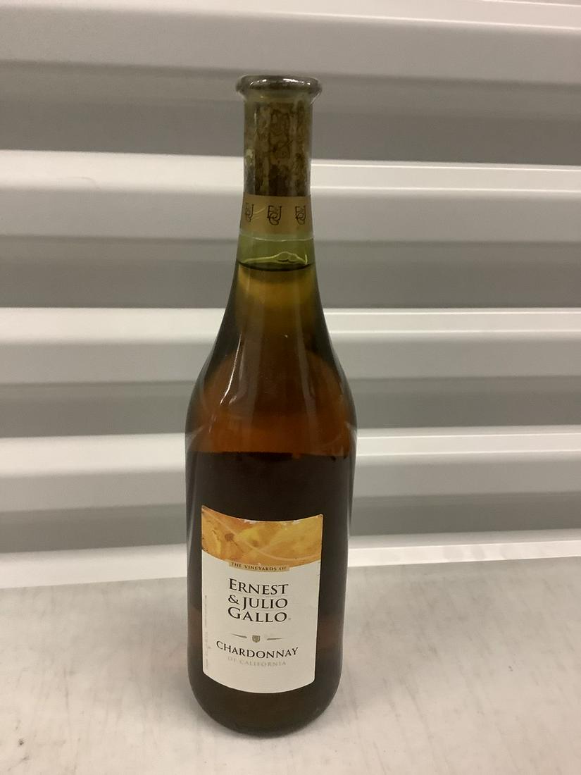 Ernest & Julio Gallo Chardonnay 750 ML Bottle: Any contents in bottle is Free; You are bidding on the bottle & unbroken tax stamp