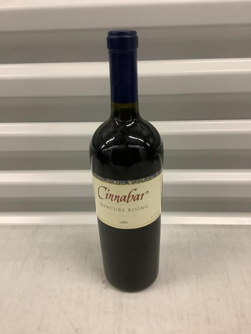 1999 Cinnabar Mercury Rising Red Wine 750 ML: Any contents in bottle is Free; You are bidding on the bottle & unbroken tax stamp