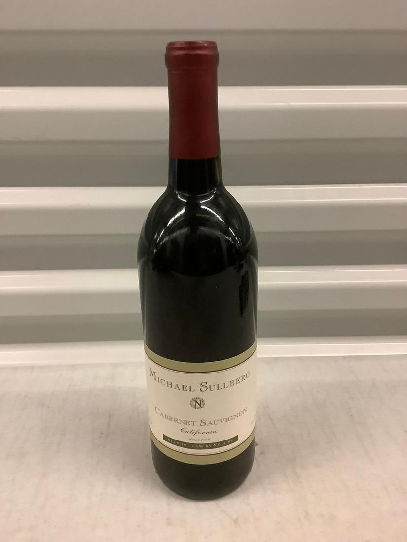 1999 Michael Sullberg Cabernet Sauvignon 750 ML: Any contents in bottle is Free; You are bidding on the bottle & unbroken tax stamp