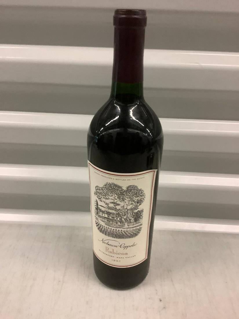 1992 Rubicon Neibaum-Coppola 750 ML: Any contents in bottle is Free; You are bidding on the bottle & unbroken tax stamp