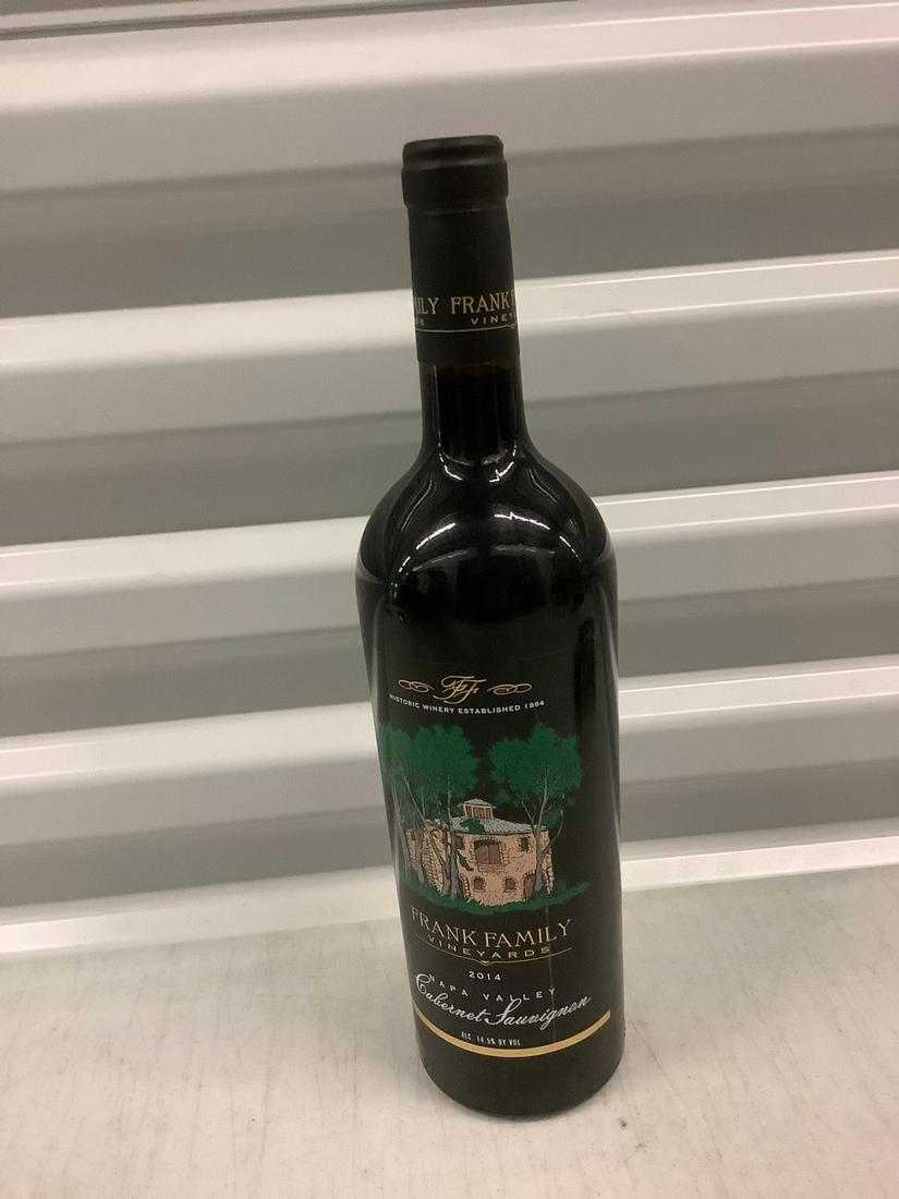 2014 Frank Family Vineyards Cabernet Sauvignon 750 ML: Any contents in bottle is Free; You are bidding on the bottle & unbroken tax stamp