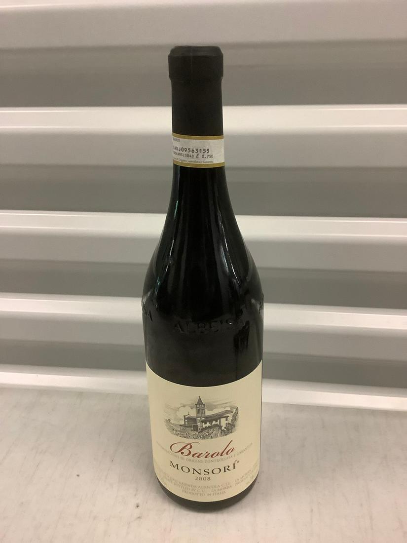2008 Barolo Monsori 750 ML: Any contents in bottle is Free; You are bidding on the bottle & unbroken tax stamp