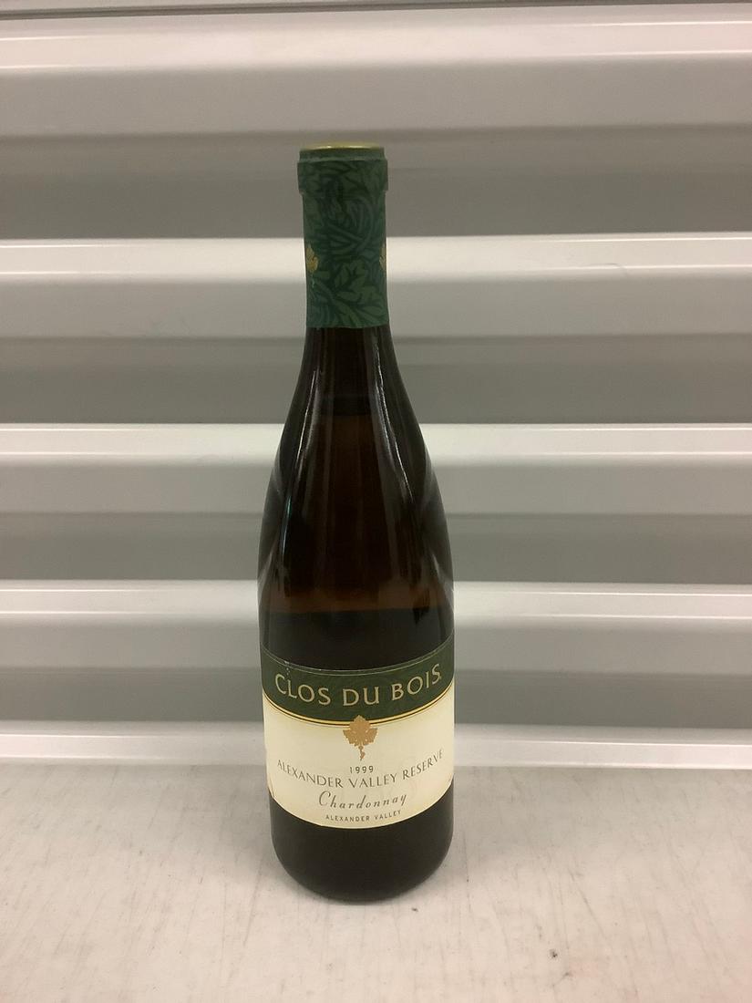 1999 Clos Du Bois Alexander Valley Chardonnay 750 ML: Any contents in bottle is Free; You are bidding on the bottle & unbroken tax stamp