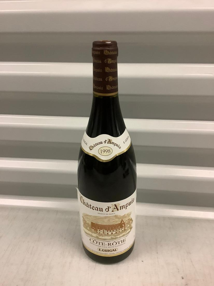 1998 Chateau d'Ampuis Cote-Rotie 750 ML: Any contents in bottle is Free; You are bidding on the bottle & unbroken tax stamp