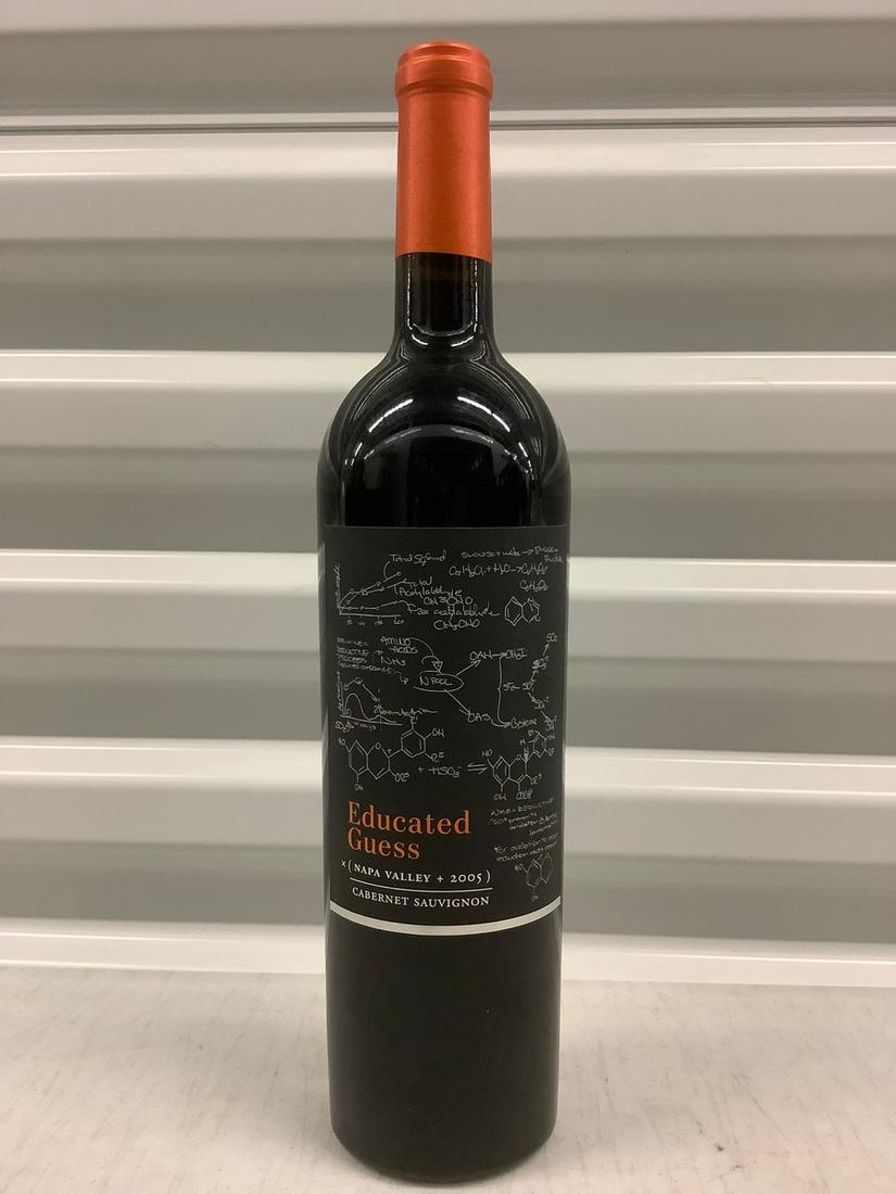 2005 Educated Guess 750 ML: Any contents in bottle is Free; You are bidding on the bottle & unbroken tax stamp