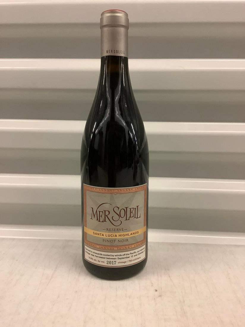 2017 Mer Solel Pinot Noir 750 ML: Any contents in bottle is Free; You are bidding on the bottle & unbroken tax stamp