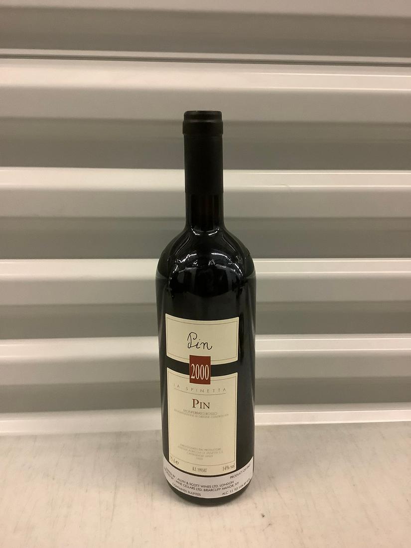 2000 La Spinetta Pin Monferrato Rosso 750 ML: Any contents in bottle is Free; You are bidding on the bottle & unbroken tax stamp