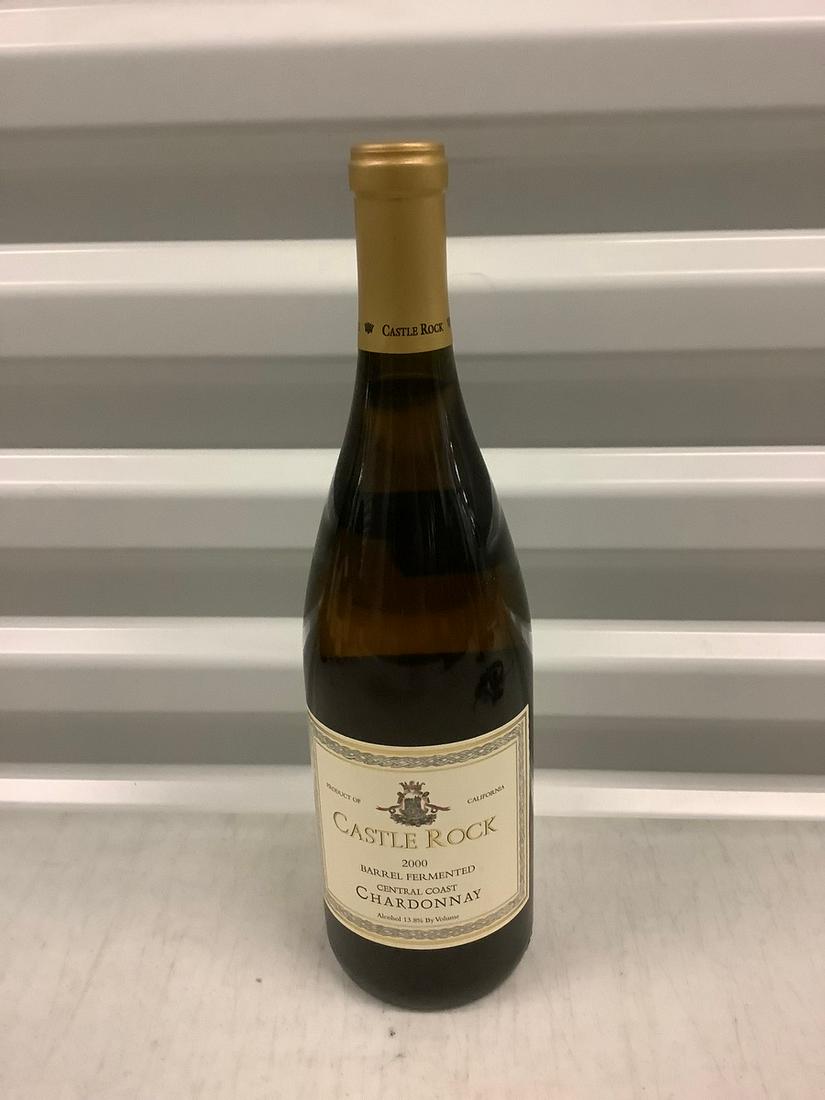 2000 Castle Rock Chardonnay 750 ML: Any contents in bottle is Free; You are bidding on the bottle & unbroken tax stamp