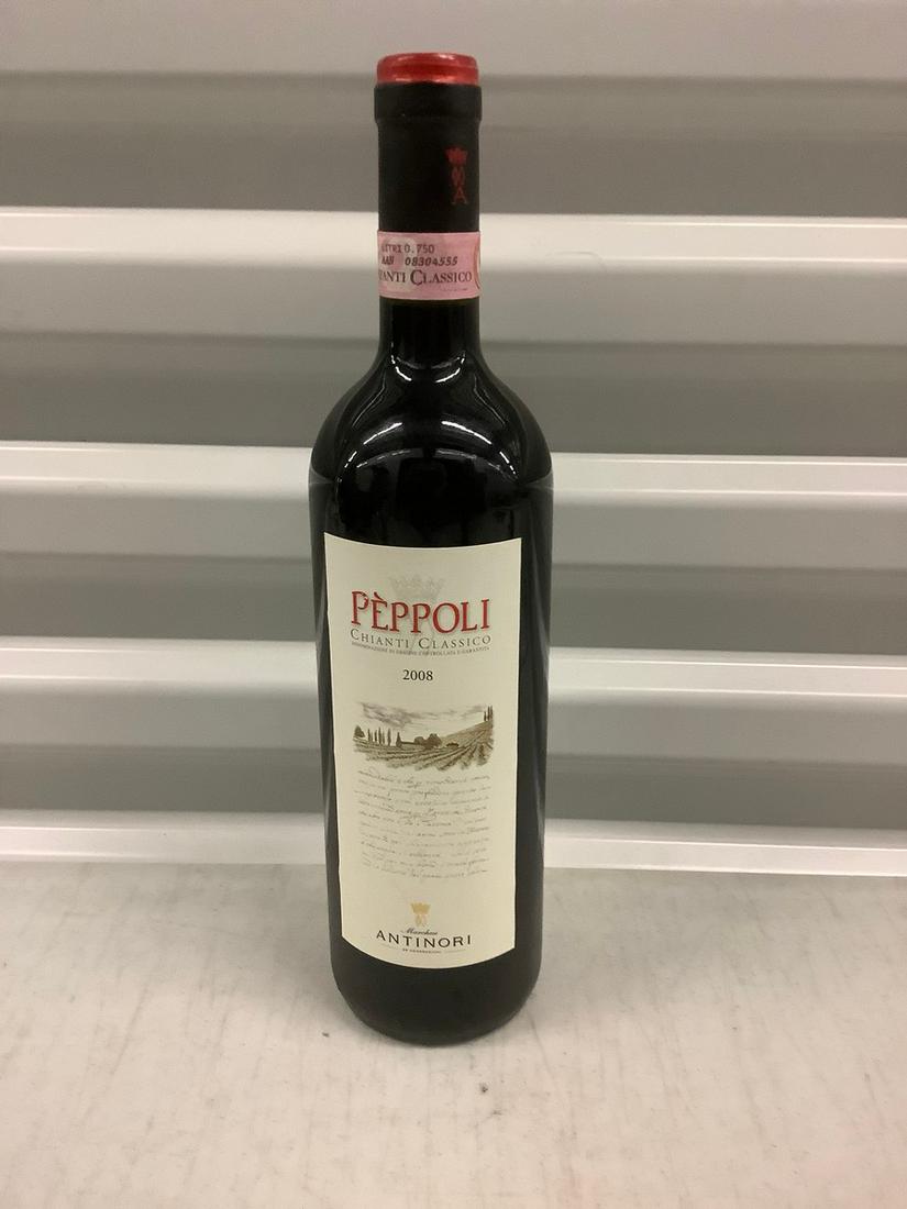 2008 Peppoli Antinori 750 ML: Any contents in bottle is Free; You are bidding on the bottle & unbroken tax stamp