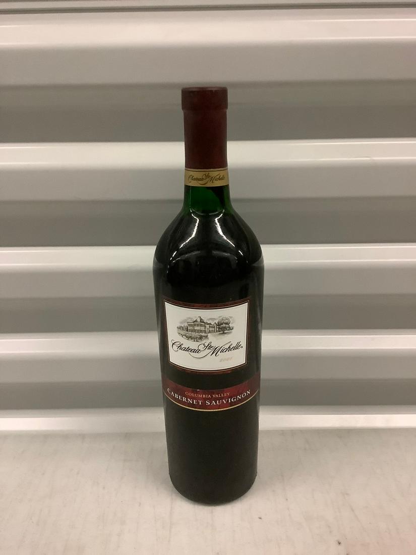 2001 Chateau Ste Michelle Cabernet Sauvignon 750 ML: Any contents in bottle is Free; You are bidding on the bottle & unbroken tax stamp