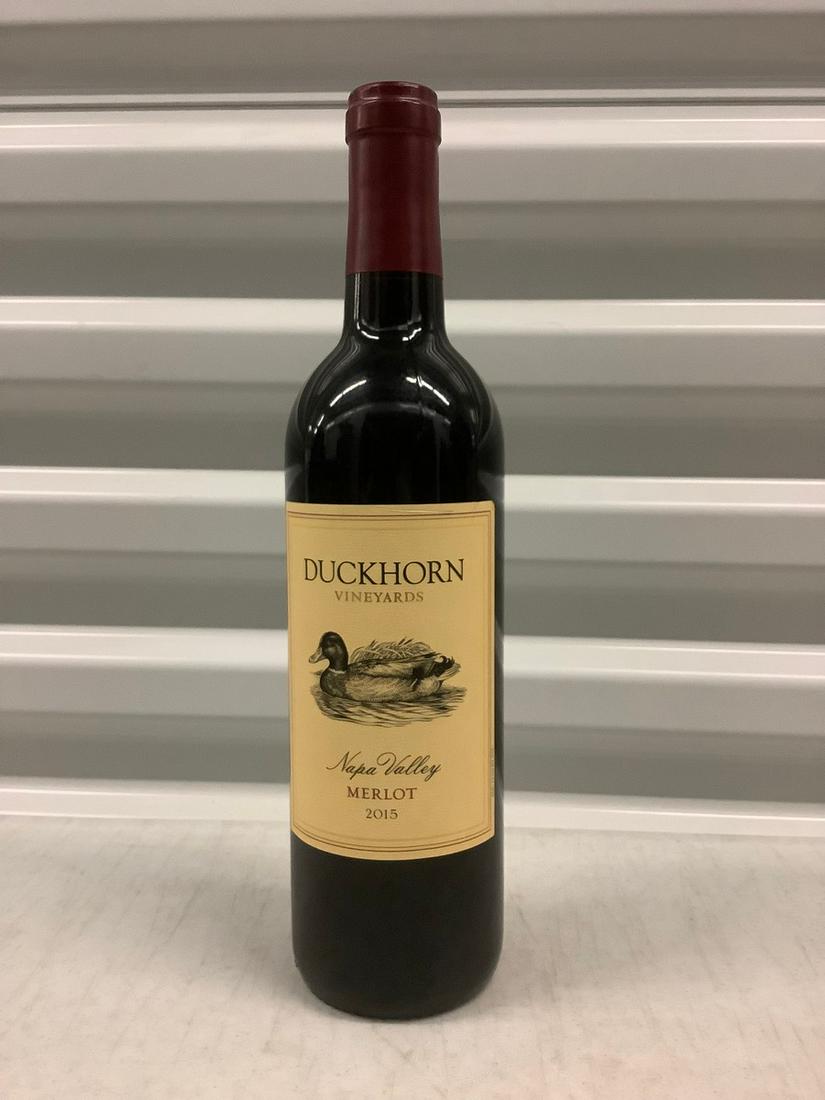 2015 Duckhorn Vineyards Merlot 750 ML: Any contents in bottle is Free; You are bidding on the bottle & unbroken tax stamp