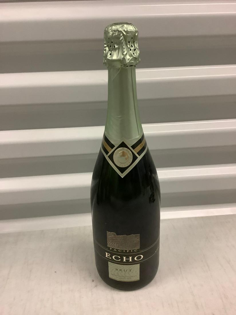 Pacific Echo Brut Sparkling Wine 750 ML: Any contents in bottle is Free; You are bidding on the bottle & unbroken tax stamp