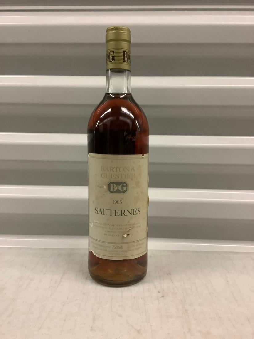 1985 Barton & Guestier Sauternes 750 ML: Any contents in bottle is Free; You are bidding on the bottle & unbroken tax stamp