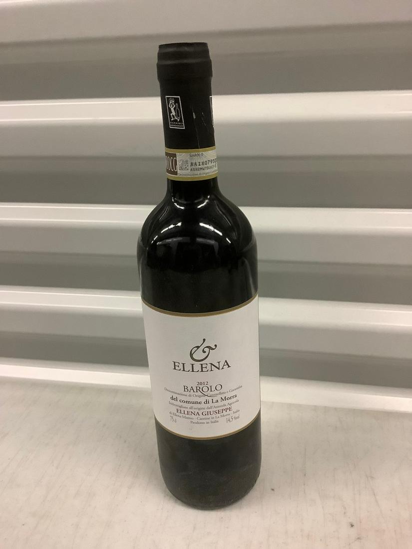 2012 Barolo Ellena Red Wine 750 ML: Any contents in bottle is Free; You are bidding on the bottle & unbroken tax stamp