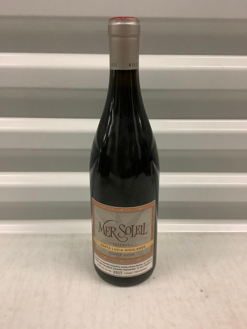 2017 Mer Soleil Pinot Noir 750 ML: Any contents in bottle is Free; You are bidding on the bottle & unbroken tax stamp