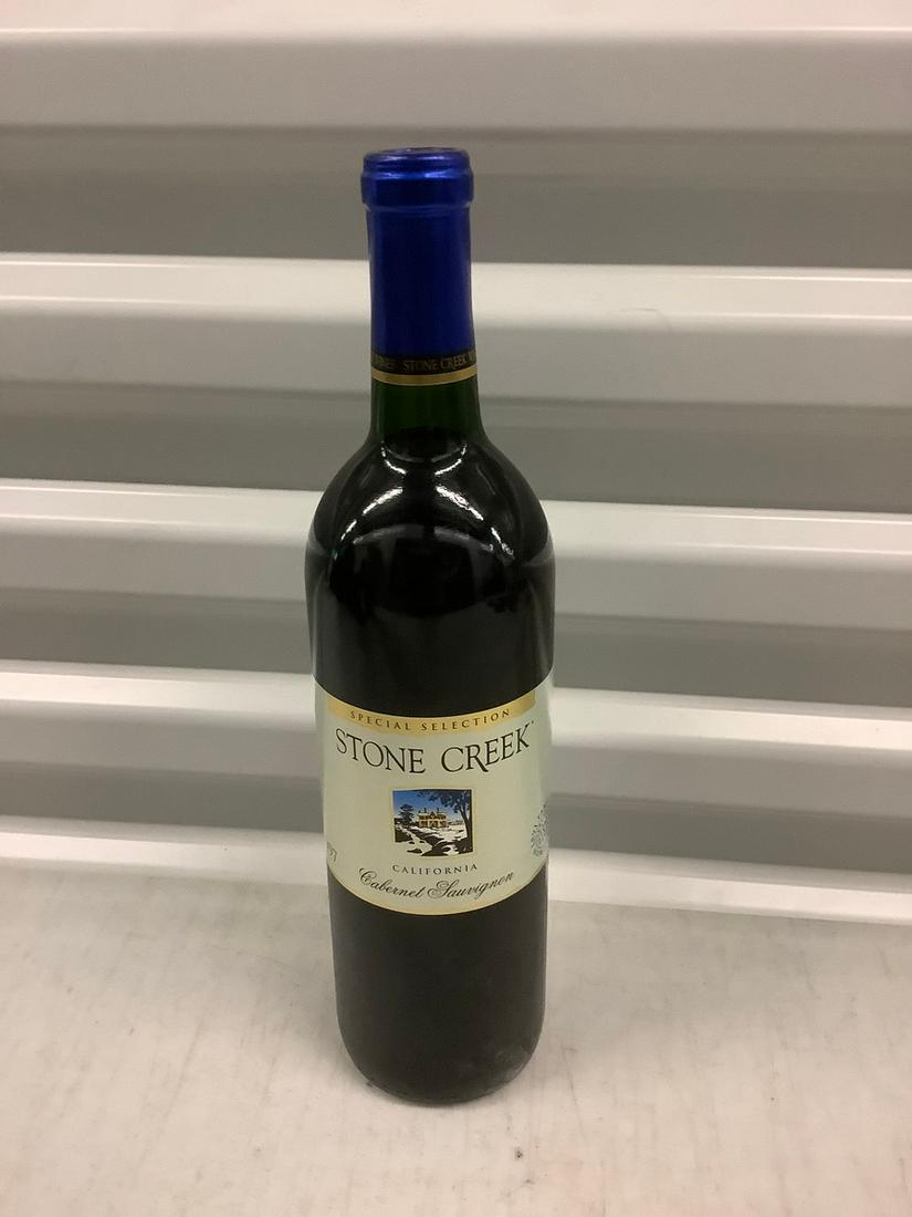 Special Selection 1997 Stone Creek Cabernet Sauvignon: Any contents in bottle is Free; You are bidding on the bottle & unbroken tax stamp