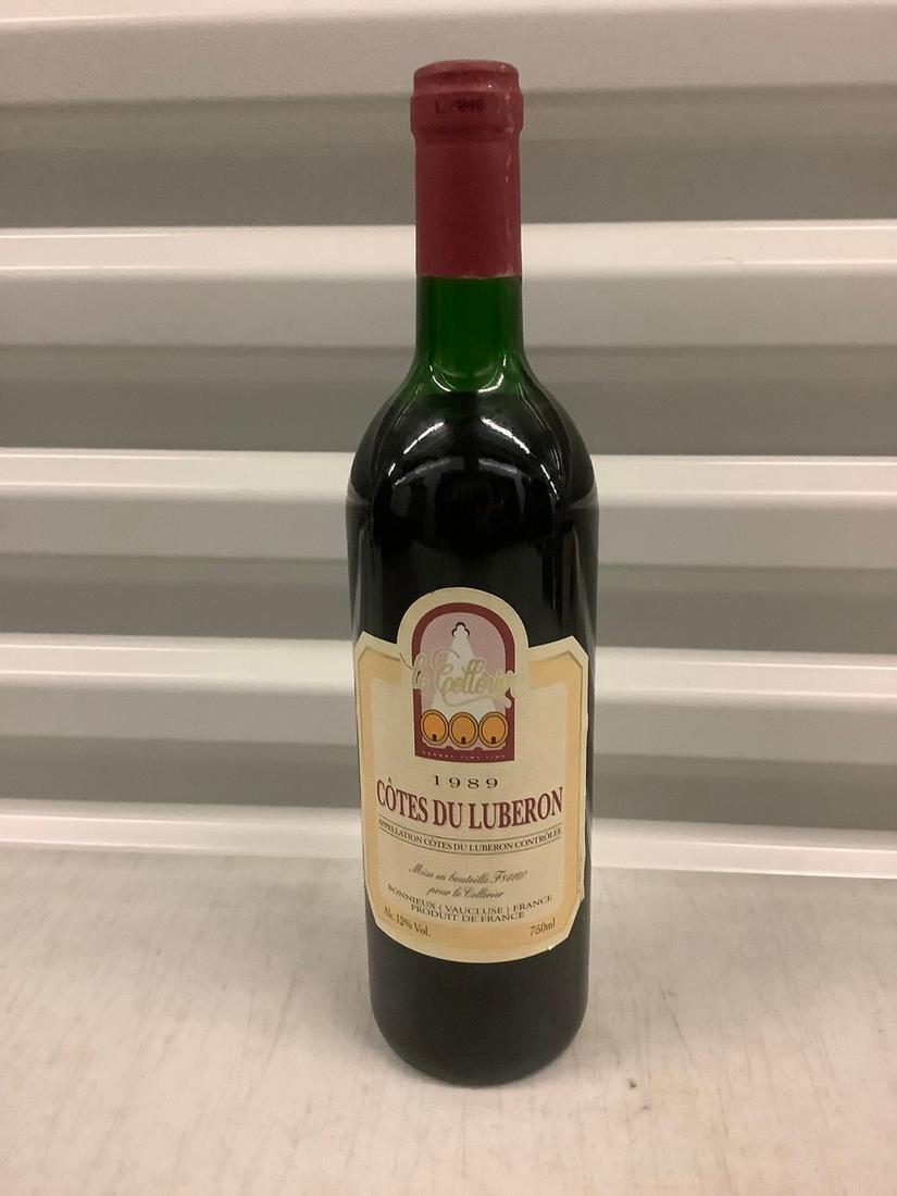 1989 Cotes Du Luberon 750 ML: Any contents in bottle is Free; You are bidding on the bottle & unbroken tax stamp