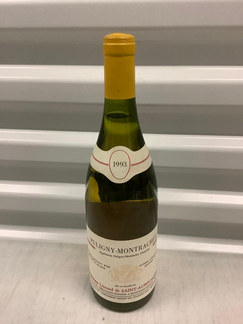 1993 Puligny-Montrachet 750 ML: Any contents in bottle is Free; You are bidding on the bottle & unbroken tax stamp