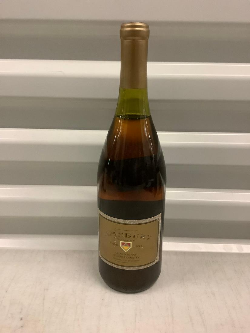 1993 Amsbury Winery Chardonnay 750 ML: Any contents in bottle is Free; You are bidding on the bottle & unbroken tax stamp