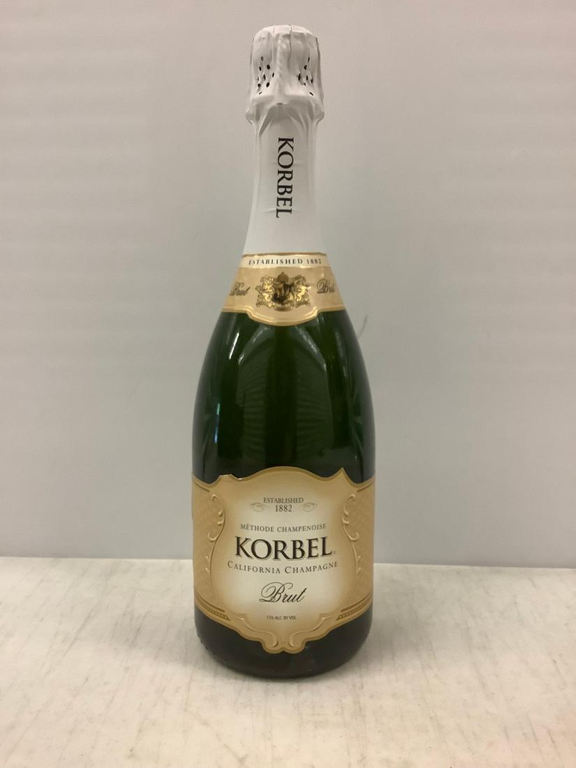 Korbel California Champagne 750 ML: Any contents in bottle is Free; You are bidding on the bottle & unbroken tax stamp